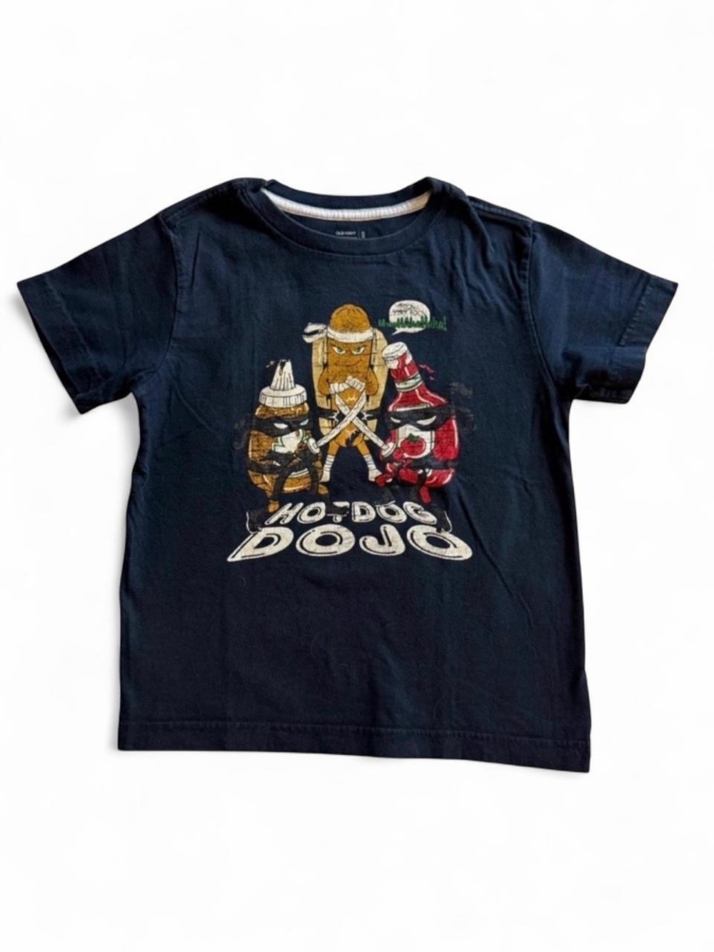 Old Navy Boys Hot Dog Dojo Graphic Tee Navy Blue S 6/7